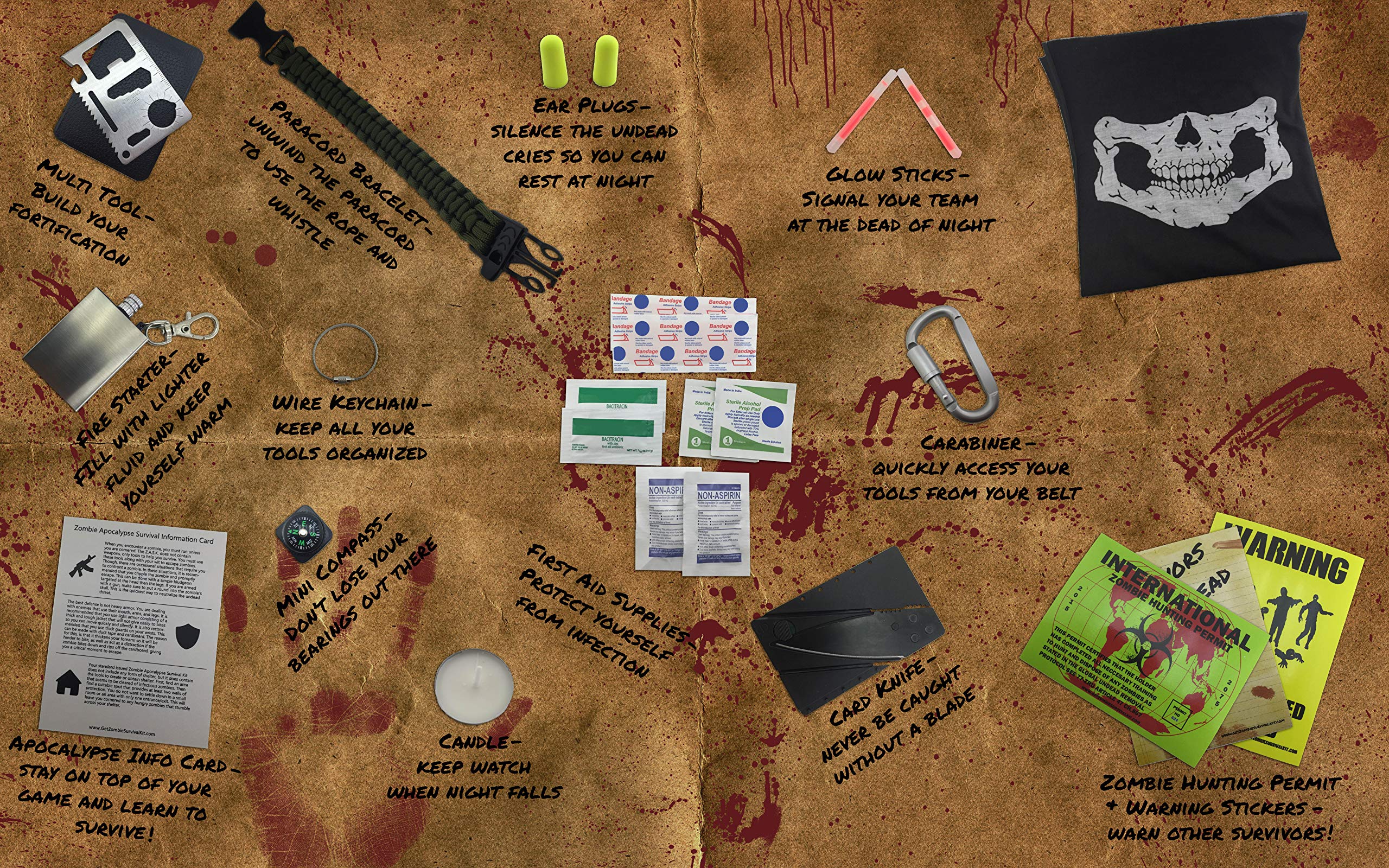 Citadel Black Zombie Apocalypse Survival Kit - Multi-Tool, Fire